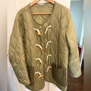 Moon River Sage Quilted Utility Jacket